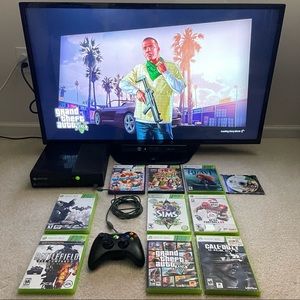 (BUNDLE) Microsoft Xbox 360 Elite Black Console W/10 Games Kinect & Accessories!